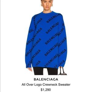 BALENCIAGA all over logo crewneck sweater